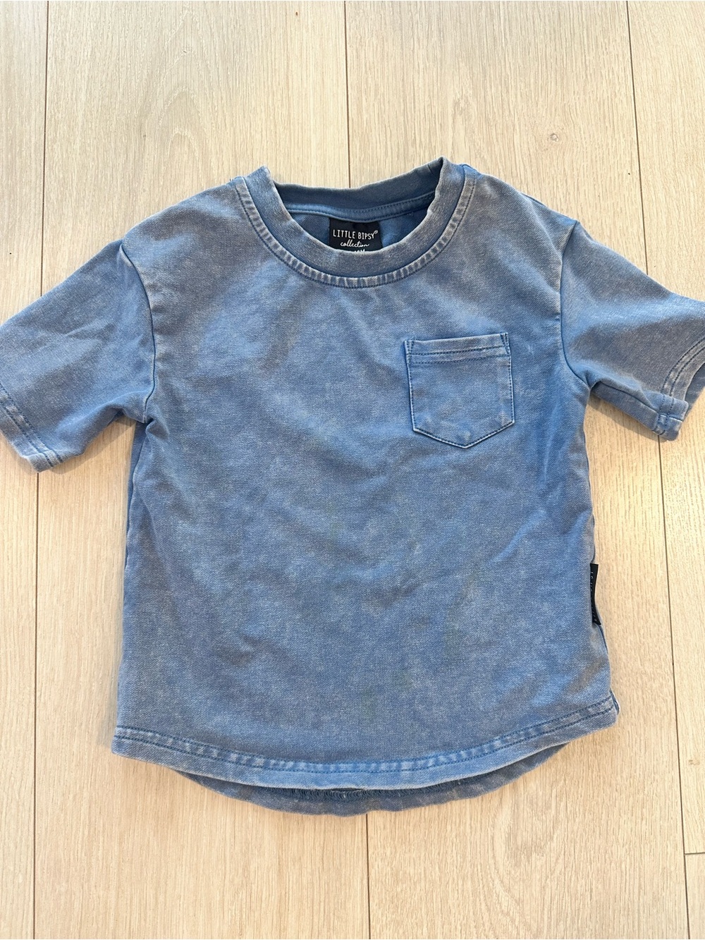 Little Bipsy Faded Blue Pocket Tee